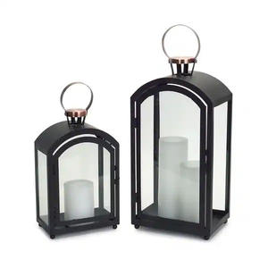 Hot Selling Shiny <b>Rose</b> <b>Gold</b> Metal & Glass Candle Lanterns For Home <b>Christmas</b> Wedding <b>Decorative</b> Hanging Lantern Sets - Product Image 5