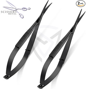 Tijeras de Belleza de Acero Inoxidable Negro con Hoja Recta de Borde Extra Fino para Cejas, Pestañas, Bordado y Recorte - Product Image 4