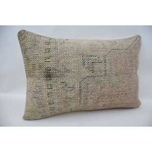 Beige Wool Kantha Patchwork <b>Pillow</b> 16x24 Inch Decorative Cushion Woven Embroidered Vintage Square Print Portable Bedding Floor - Product Image 2