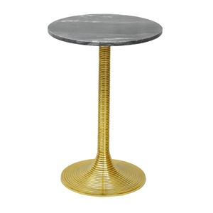 Mesa de Comedor Moderna de Aluminio Dorado con Cubierta de Mármol, Muebles de Comedor de Lujo, Mesa Auxiliar de Entrada - Product Image 1