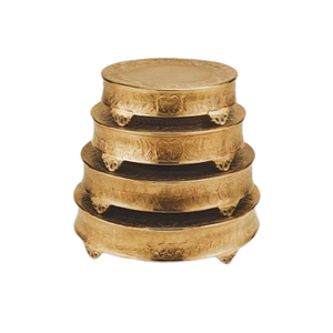 Juego de 4 Soportes para Tartas de Diferentes Tamaños, Calidad Premium, Forma Redonda, Color Dorado, Soporte para Chocolate, Más Vendido - Product Image 1