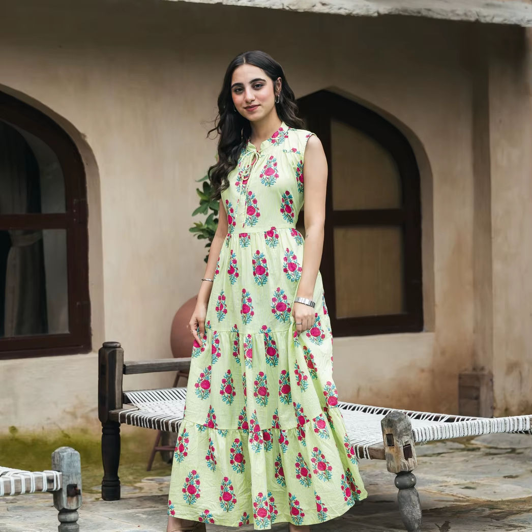 Casual Maxi Dresses Pakistani Cotton Summer Fashion