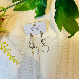 아시아 트렌드 최소 보석 그녀의 우아한 블랙 골드 효과 기하학적 스피너 다이아몬드 크리스탈 비즈 귀걸이 드롭 매달려 스타 진주 - Product Image 2