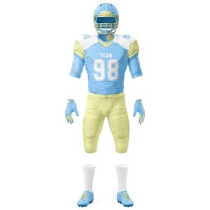 Vente en gros d'uniformes de football américain 100% polyester avec ensemble respirant à manches courtes Design imprimé Service OEM ODM - Product Image 1