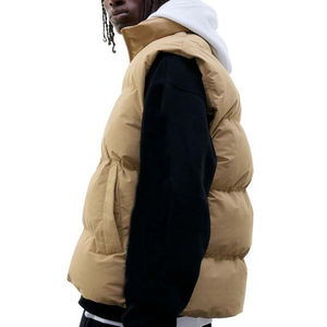 Venta al por mayor de logotipo personalizado moda invierno ligero algodón Casual chaleco sin mangas invierno abajo chaleco para hombres chaquetas de calle principal - Product Image 6