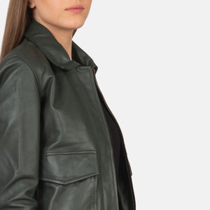 Chaqueta de Cuero de Oveja Clásica para Mujer, con Logotipo Personalizado de la Mejor Calidad, Impermeable, Cortavientos, de Secado Rápido, Servicio OEM, 100% Cuero Puro - Product Image 4