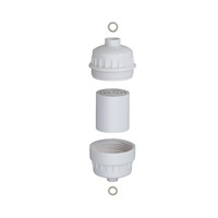 Filtre de douche pressurisé en plastique ABS avec média au sulfit de calcium, finition chromée, accessoires de robinetterie de salle de bain réducteurs