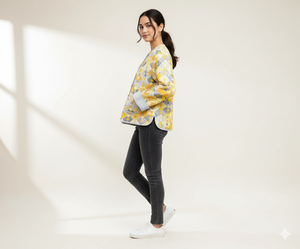 Veste matelassée en coton faite à la main en Inde, style bohème unisexe, réversible, manteau d'hiver et de printemps imprimé pour hommes et femmes - Product Image 2