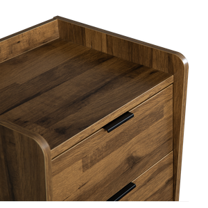 Modern Minimalist Solid Wood Nightstand with Storage and 2 Drawers for Bedroom - Product Image 5