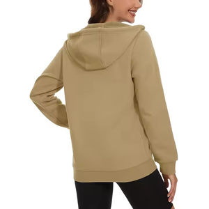 Sudaderas con capucha con estampado personalizado para mujer, con logotipo frontal, antipilling, transpirable, de punto, de algodón, con hombros caídos - Product Image 2