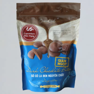 Botones de chocolate negro auténtico de cacao 65% superventas sólidos 500G 1KG 5KG 10KG aperitivos de panadería HALAL OEM al por mayor caramelo Chocolate - Product Image 1
