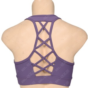Tops cortos de Yoga con diseño frontal torcido y cuello redondo para mujer, sujetador de entrenamiento de gimnasio con espalda cruzada, sujetadores deportivos de Yoga para mujer, Fitness - Product Image 5