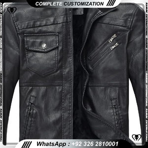 Veste en cuir noir de haute qualité pour hommes/veste en cuir pour hommes 2024 vestes en cuir véritable pour l'hiver - Product Image 5