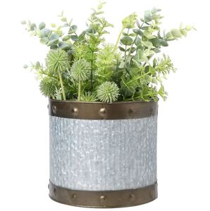 Macetero de metal plateado de calidad para interiores y exteriores, jardinería para sala de estar, hotel restaurante balcón centro comercial Oficina 2023 - Product Image 5