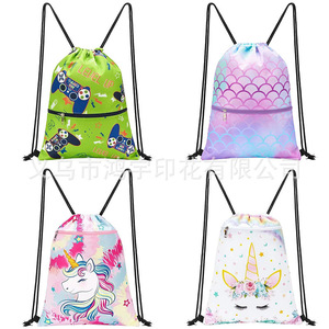 Mochila con Cordón Ajustable, Ligera, Impermeable, Plegable, para Viajes y Deportes, Diseño Personalizado de Dibujos Animados - Product Image 1