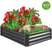 Bac à légumes surélevé en acier inoxydable pour extérieur, grande jardinière pour légumes et fleurs, montage facile, couleur personnalisable, pour extérieur