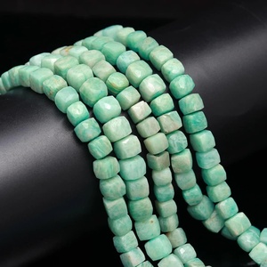 Amazonite Faceted Cube <b>Beads</b> Natural Amazonite Cube Box <b>Beads</b> for Jewelry Making Loose <b>Beads</b> - Product Image 5
