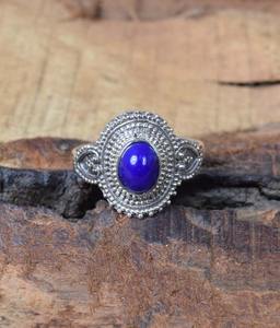 Anillo hecho a mano lapislázuli piedra preciosa anillo de Plata de Ley 925 con forma ovalada de excelente calidad diseño clásico para anillos de mujer - Product Image 4