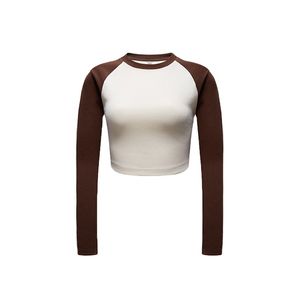 2024 nueva Camiseta de algodón de manga corta americana personalizada para mujer, Top corto informal dulce y picante BM Wind, camiseta de manga larga Rotator - Product Image 5