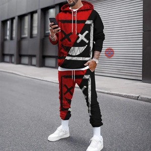 Ensemble à capuche nouveau design, pantalon de sport décontracté de jogging ensemble deux pièces, vêtements pour hommes en coton hip-hop automne et hiver - Product Image 3