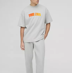 Ensembles de survêtements unisexe coupe décontractée 100% en molleton de coton OEM t-shirt et baggy survêtement vêtements d'hiver grande taille logo personnalisé - Product Image 2