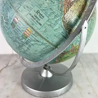 Globe Terrestre en Aluminium Art Déco Fait Main, Artisanat Métallique Vintage, Décoration de Bureau Éducative, Carte Géographique - Readers Digest Great World