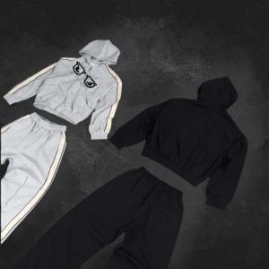 Conjunto Deportivo Personalizado con Cremallera y Diseño de Gafas, Felpa Francesa 100% Algodón, Dos Piezas para Hombre, Ropa Urbana Holgada y Acampanada - Product Image 2