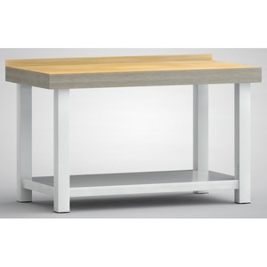 Banco da lavoro professionale pesante 1500 x 800 x 900 mm L x P x H, struttura con 2 elementi di supporto in tubo VK 80/80/4 mm. - Product Image 2