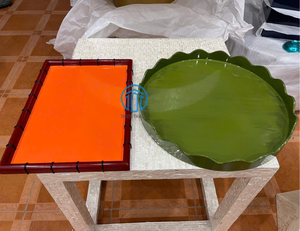 ถาดแลคเกอร์เคลือบแล็คเกอร์ลายหอยเชลล์สีเขียวหรูหราไลฟ์สไตล์ทันสมัยทำด้วยมือจากเวียดนาม - Product Image 3