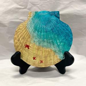 Ornement de coquillage peint à la main du Vietnam fabriqué à partir de véritables coquillages naturels parfait pour la décoration de cadeau souvenir sur le thème de l'océan - Product Image 3