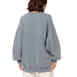 Women Oversized Knitted 100% Cotton Sweatshirt Cozy <b>Thick</b> <b>Fleece</b> Winter Loose Fit Front Logo 2026 - Product Image 6