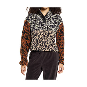 Veste bomber pour femme Vans en marron/noir, manteau d'automne/hiver, patchwork sauvage, cuir PU, polyester, rembourrage en coton, taille XL - Product Image 1