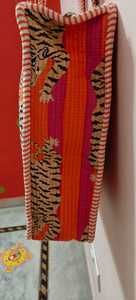 Bolsa de Mano Acolchada, Bolsa de Compras de Algodón Indio, Estampada a Mano, Reversible, Grande, Multicolor, con Estampado de Animales, Ecológica, al por Mayor - Product Image 2