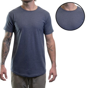 Camisa personalizada de alta calidad para hombre de Hip Hop 2023, corte largo con dobladillo curvo, tela de lona de talla grande, diseño en blanco - Product Image 3