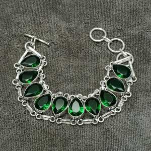 Bracelet Diopside en argent Sterling 925 fait à la main Bracelet de pierres précieuses en argent Sterling 925 bijoux de fête de mariage chrétien cadeau pour - Product Image 3