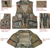 Gilet en maille camouflage pour homme, multi-poches, respirant, pour la chasse en plein air, style été
