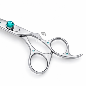 Ciseaux de coiffure de designer de 6,5 pouces en acier inoxydable, ciseaux de barbier élégants avec vis en cristal, outil de coiffure de salon OEM - Product Image 3