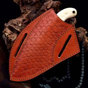 Couteau de chasse en acier fait main avec logo personnalisé pour les aventures en plein air professionnel avec étui en cuir couteau pleine soie - Product Image 6