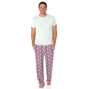 Ensemble de pyjama en satin de coton 100% respirant à manches longues imprimé sur mesure de couleur claire pour hommes Vêtements de nuit pour grands garçons du Pakistan - Product Image 5