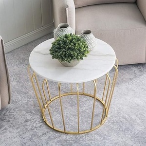 Round Shaped Metal <b>Table</b> With Metal Top <b>Tables</b> <b>Set</b> Accent <b>Side</b> <b>Table</b> for Living Room and Home Furniture High Quality - Product Image 2