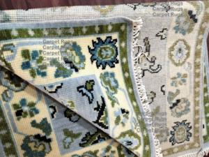 Tapis Vintage 3x5 Vert Déesse Oushak Realm Tapis noué à la main Luxueux Salon Sol avec Belle Prière Design - Product Image 4