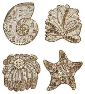 Sous-verres perlés avec fils métalliques cadres de table élégants Sous-verres perlés pastel doux cuisines de style vintage Perles artisanales - Product Image 4