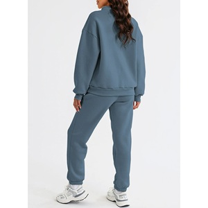 2025 / 2026 luxe mode broderie hiver Streetwear solide dames survêtements ensemble haute qualité poids moyen coton/Polyester - Product Image 6