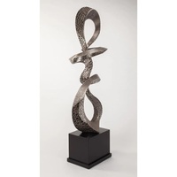 Sculpture de sol moderne Allure, figurine abstraite faite à la main, accessoires de décoration intérieure, grande statue en aluminium avec base