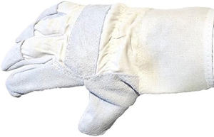 Guantes de seguridad de trabajo de cuero de vaca genuino Manguito de seguridad de goma Plam protector de trabajo - Product Image 3