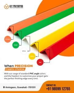 Profil en angle en PVC durable à forte demande avec forme en L pour la construction, l'industrie et l'architecture, disponible à la vente - Product Image 4