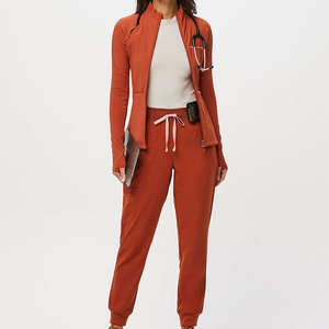 Best Selling Stock Women's <b>Scrub</b> Jacket 100% Cotton Comfortable Lightweight Durable Hospital Use Needle Detection Customizable - Product Image 4