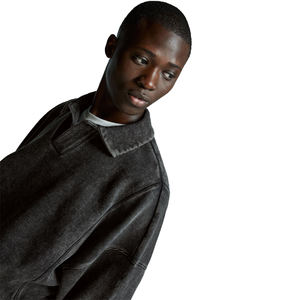 Sweat-shirt polo oversize pour hommes OEM Logo personnalisé Pull à épaules tombantes Polo d'hiver Col ras du cou Sweat-shirt épais et épais - Product Image 5