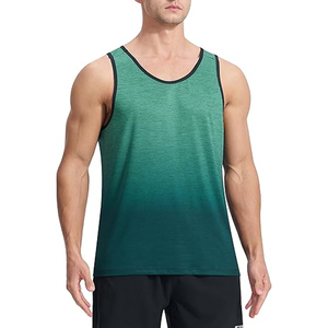 OEM Service Available! Men's Casual 100% Cotton Gym Fitness Workout Tank Tops Custom Logo Print O-Neck <b>Singlet</b> Plus Breathable - Product Image 1
