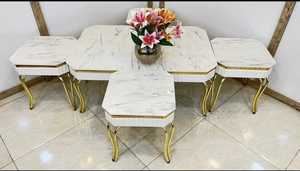 Mesa de centro redonda de estilo Simple y moderno de lujo, juego de comedor convertible para el hogar, oficina, taller, Bar, Villa, cocina, dormitorio, uso - Product Image 5